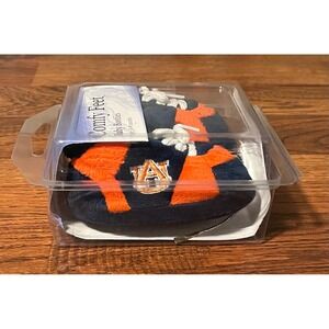 Auburn Tigers NCAA Comfy Feet Baby Booties Navy Orange Plush Slippers 0-9 Months